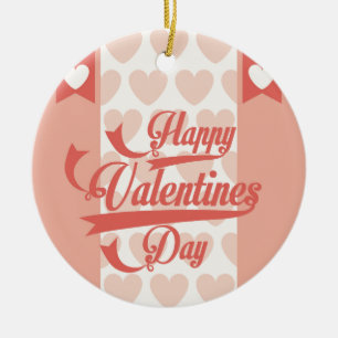 happy valentines ceramic tree decoration