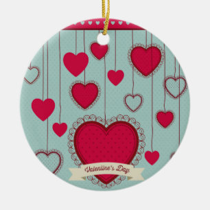 happy valentines ceramic tree decoration