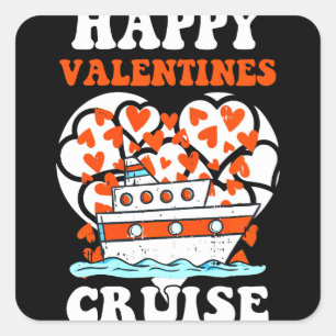Happy Valentines Cruise Hearts Cool Cruising Square Sticker