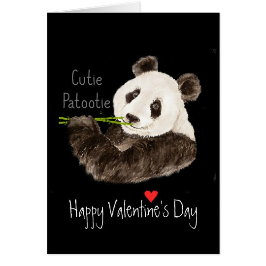 Happy Valentine's Cutie Patootie Fun Panda Bear Card