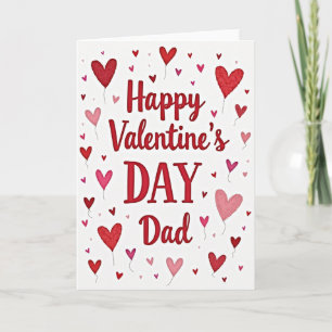 Happy Valentines Dad Heart Balloon Card
