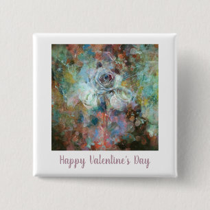 Happy Valentine's Day. 15 Cm Square Badge