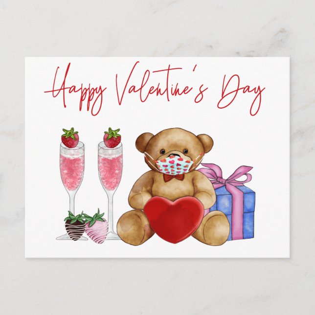 Happy Valentine's Day 2021  Quarantine Covid Postcard (Front)