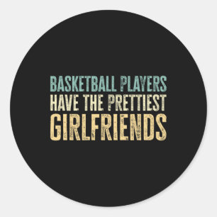 Happy Valentine's Day 2023 Fun Basketball Player V Classic Round Sticker