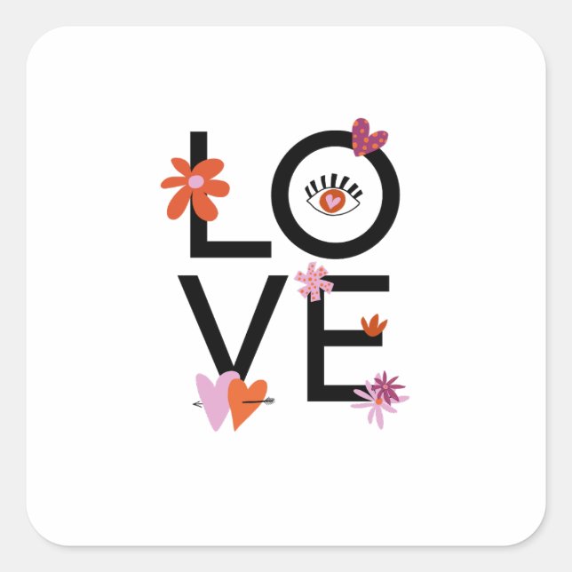 Happy Valentine's Day 2023 -Funny Love Images Cute Square Sticker (Front)