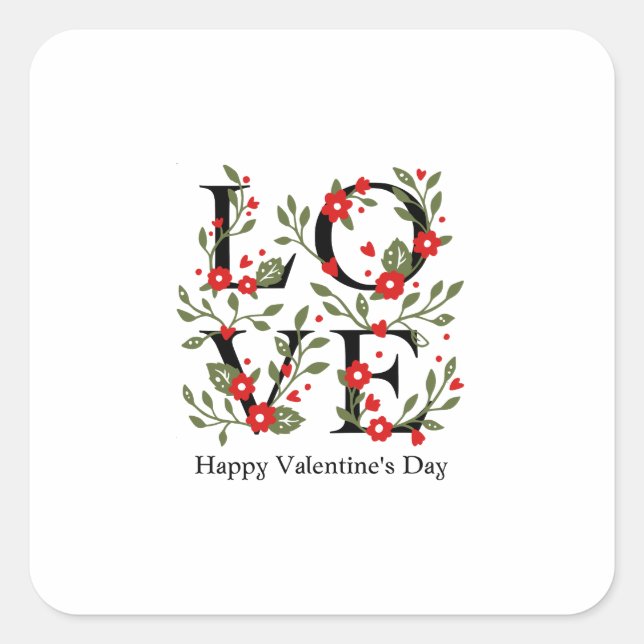 Happy Valentine's Day 2023 -Love Images Stylish    Square Sticker (Front)