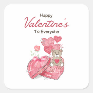 Happy Valentine's Day 2023 -Love Images Trendy Square Sticker