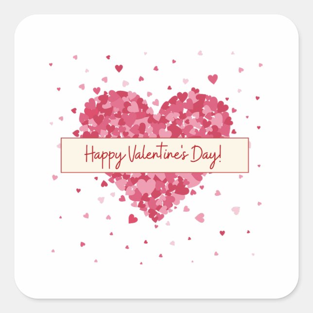 Happy Valentine's Day 2023 ,Love You My Sweetheart Square Sticker (Front)
