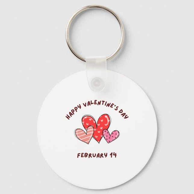 Happy Valentine's Day 2023 -Valentine 14 February  Key Ring (Front)