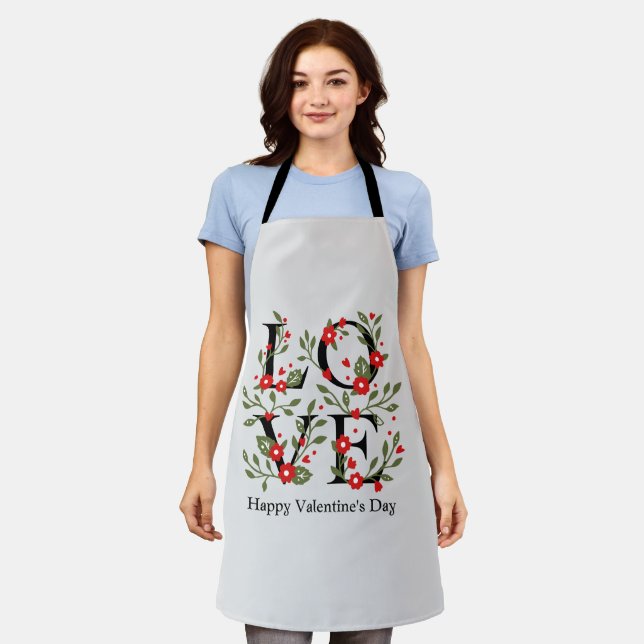 Happy Valentine's Day 2024 -Love Images Stylish    Apron (Worn)