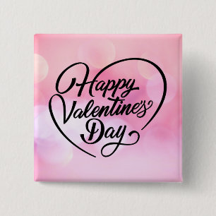Happy Valentine's Day-23823 15 Cm Square Badge