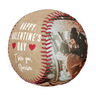 Happy Valentine's Day 2 Photo Collage Boyfriend Baseball