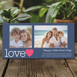 Happy Valentines Day - 2 photos - horizontal Holiday Card