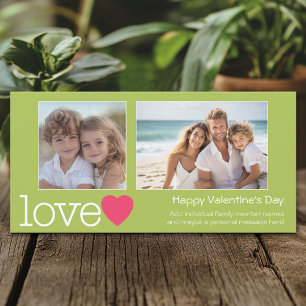 Happy Valentines Day - 2 photos - horizontal Holiday Card