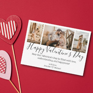 happy valentine's day 3 photos collage chic  card