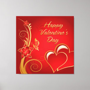 Happy Valentine's Day 3 Wrapped Canvas