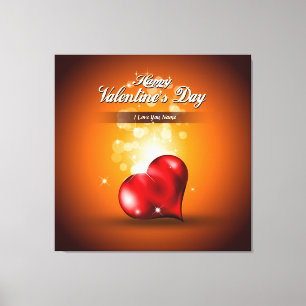 Happy Valentine's Day 4 Wrapped Canvas