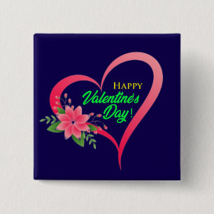 Happy Valentine's Day-53816 15 Cm Square Badge