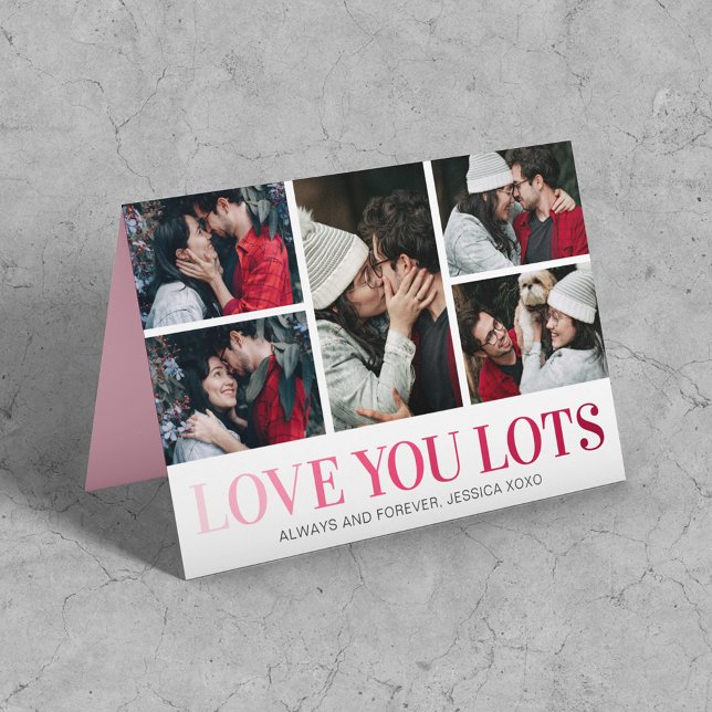 Happy Valentines Day 5 Photo Holiday Card (Creator Uploaded)