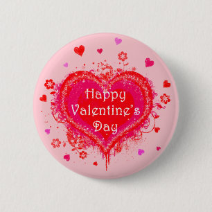 Happy Valentine's Day 6 Cm Round Badge