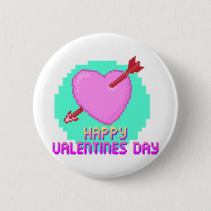 Happy valentine's day 6 cm round badge