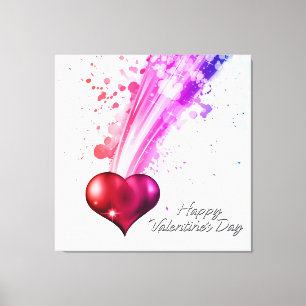 Happy Valentine's Day 6 Wrapped Canvas