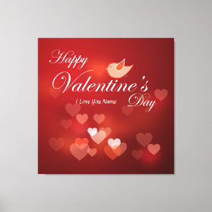 Happy Valentine's Day 6 Wrapped Canvas
