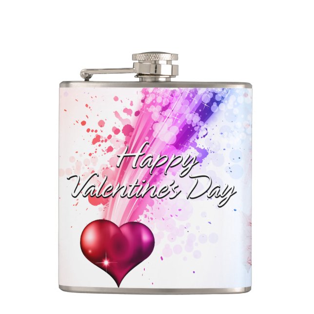 Happy Valentine's Day 6 Wrapped Flask Options (Front)