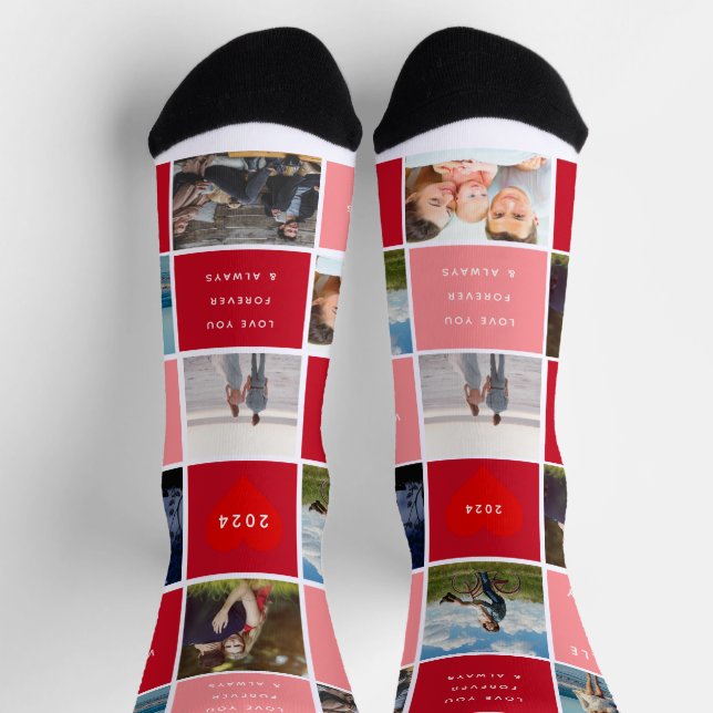 Happy Valentines Day 7 Photo Socks (Top)