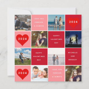 Happy Valentines Day 8 Photo Grid Holiday Card