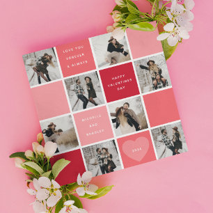 Happy Valentines Day 8 Photo Grid Holiday Card