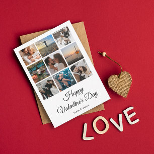 happy valentines day 9 photos collage personalised card