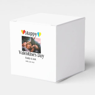Happy valentine's day add couple name photo simple favour box