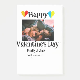 Happy valentine's day add couple name photo simple post-it notes