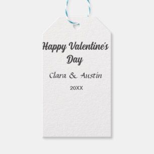 Happy Valentine's day add name date simple minimal Gift Tags