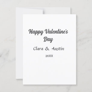 Happy Valentine's day add name date simple minimal Postcard