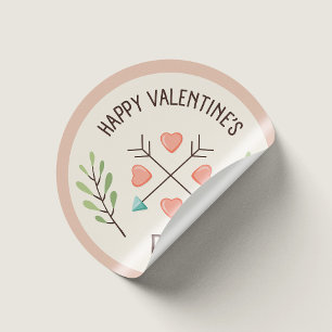 Happy Valentines day - Arrows Classic Round Sticker