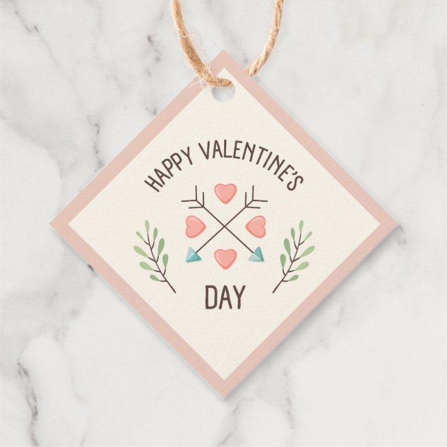 Happy Valentines day - Arrows Favour Tags (Back)