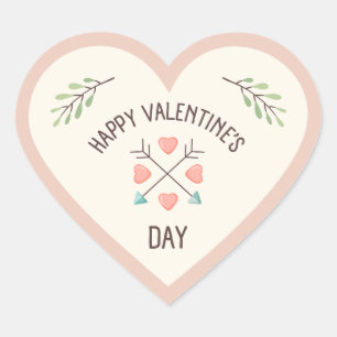 Happy Valentines day - Arrows Heart Sticker