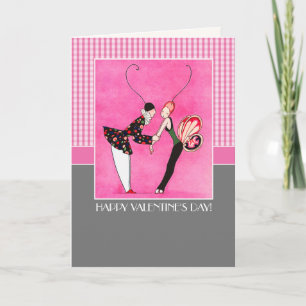 Happy Valentine's Day. Art Deco  Holiday Card