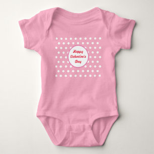 Happy Valentine's Day Baby Bodysuit (Red & White)