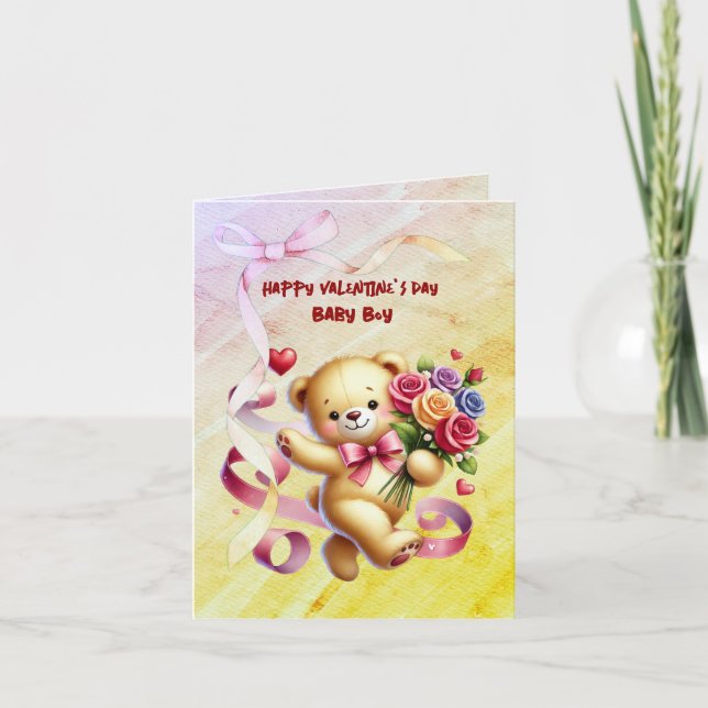 Happy Valentine's Day Baby Boy Holiday Card (Front)