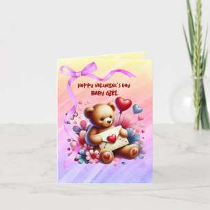 Happy Valentine's Day Baby Girl Holiday Card