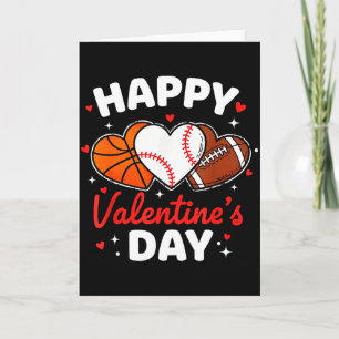 Happy Valentines Day Basketball Baseball Football Card
