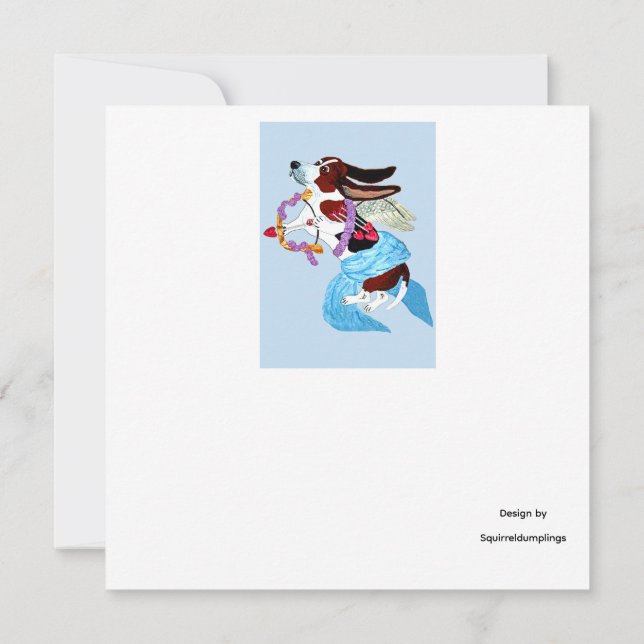 Happy Valentine's Day Basset Doggie Card (Back)