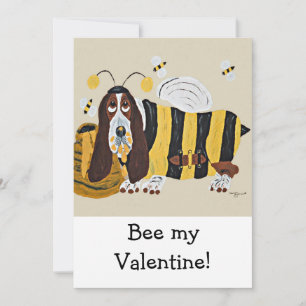 Happy Valentine's Day Basset Folded Greeting Card