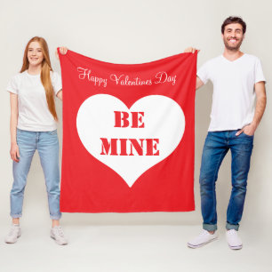 Happy Valentine's Day Be Mine Boyfriend Girlfriend Fleece Blanket