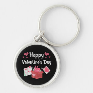 Happy Valentines Day Be Mine Cute Hearts Key Ring