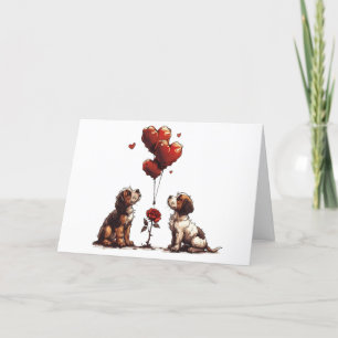 Happy Valentines Day Beagle Dogs Holiday Card