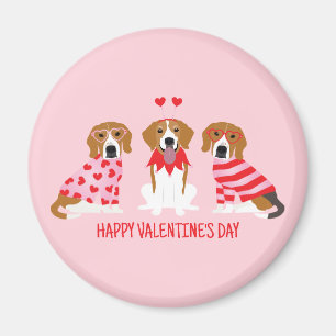 Happy Valentines Day Beagle Dogs Magnet